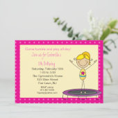 Gymnastique Stick Figure Anniversaire Invitation (Debout devant)