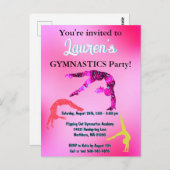 Gymnastique tambours Anniversaire Invitation (Devant / Derrière)