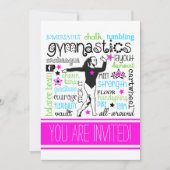 Gymnastique Typographie Parti Invitation (Devant)