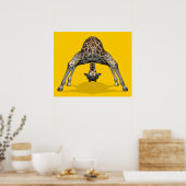 Gymnastische Giraffe Poster (Keuken)