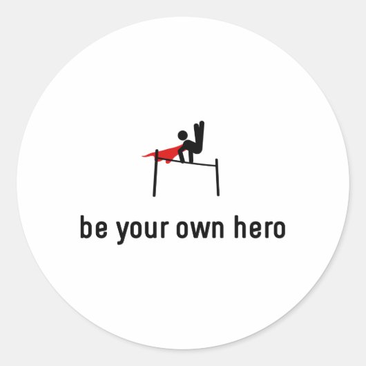 Gymnastische horizontale bar held ronde sticker (Voorkant)