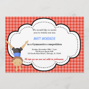 Gymnastische Jongen Concurrentie (rood) Kaart