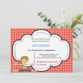 Gymnastische Jongen Concurrentie (rood) Kaart (Staand voorkant)