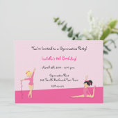 Gymnastische Partij, Tumbling Uitnodiging (Staand voorkant)