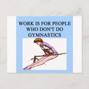 gymnist is blij briefkaart