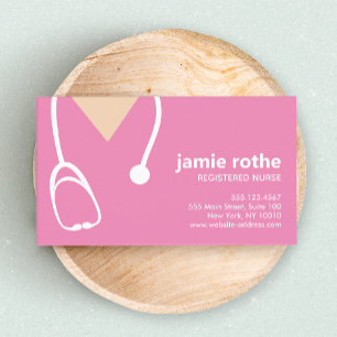 Gynaecologie Nurse Pink Scrubs Visitekaartje