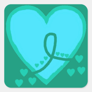 Gynaecologische, cervicale, ovariële Survival Hea Vierkante Sticker