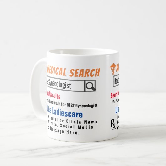 Gynaecoloog Funny Search Gift Mok (Voorkant links)