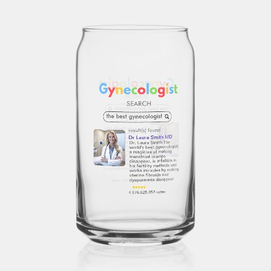 Gynecologist Google TEXT INTERNET Blikvorm Glas (Voorkant)