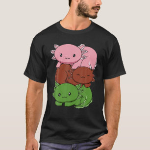 Gynesexual Flag Axolotl Pile Kawaii Gynesexual Pri T-shirt