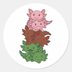Gynoseksuele vlag Gander Pride Lgbtq Axolotl Pile  Ronde Sticker