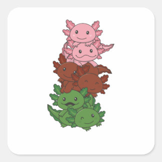 Gynoseksuele vlag Gander Pride Lgbtq Axolotl Pile Vierkante Sticker