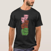 Gynoseksuele Vlaggenstapel Pride LGBTQ Panda's Gyn T-shirt (Voorkant)