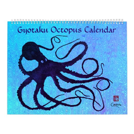 Gyotaku Octopus - Grote agenda Kalender (Hoes)