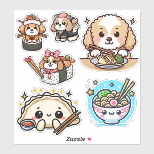 Gyoza Cavoodle Sticker (Vel)