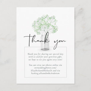 Gypsophila Babys Breath Simple Elegant Wedding Briefkaart