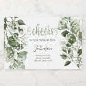 Gypsophila en eucalyptus Vrijgezellenfeest Sparkling Wijnetiket (Enkel label)