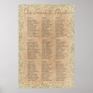 Gypsophila Floral Rustic Wedding Seating Chart Poster
