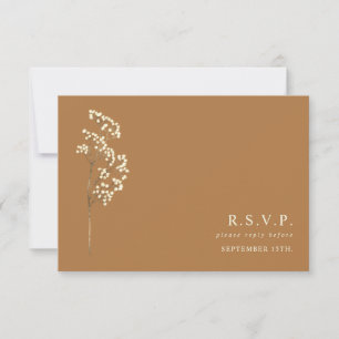 Gypsophila Stem Botanical Goldenrod Weddenschap RSVP Kaartje