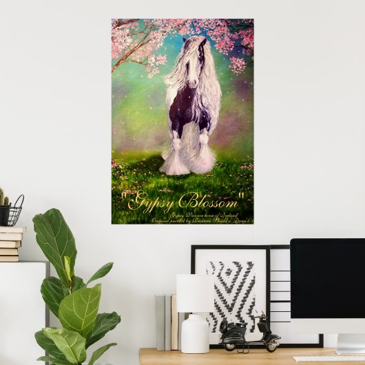 "Gypsy Blassom" Irish Vanner Stallion pinto horse Poster (Thuiskantoor)