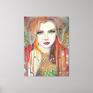 Gypsy Bohemian Beauty Painting van Molly Harrison Canvas Afdruk