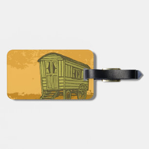 Gypsy caravan wagon bagagelabel