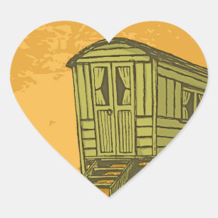 Gypsy caravan wagon hart sticker