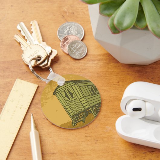 Gypsy caravan wagon sleutelhanger (Bureau)