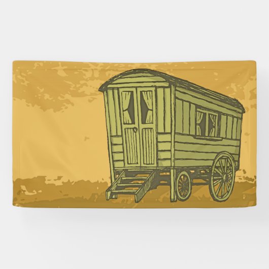 Gypsy caravan wagon spandoek (Horizontaal)