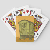 Gypsy caravan wagon speelkaarten (Achterkant)