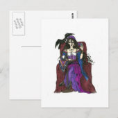 Gypsy Fortune Teller en Crow Briefkaart (Voorkant / Achterkant)
