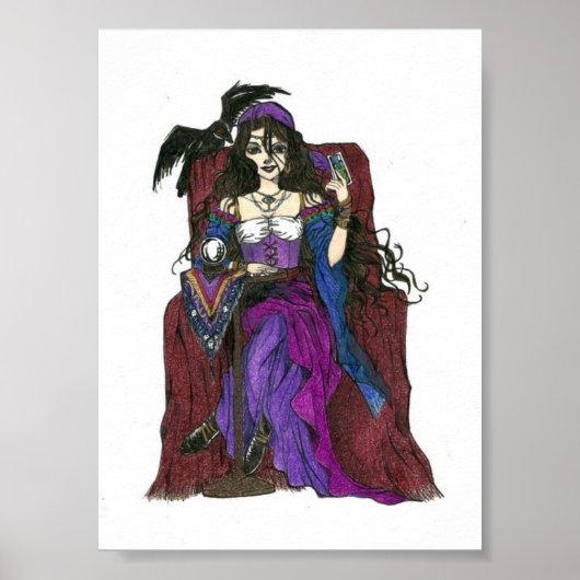 Gypsy Fortune Teller en Crow Poster (Voorkant)