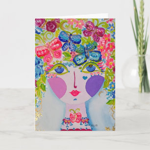 Gypsy Garden Girl Mariposa - Note Card Kaart