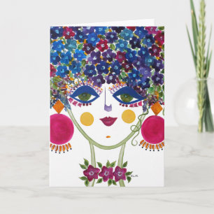 Gypsy Garden Girl Violet - Opmerkingskaart Kaart