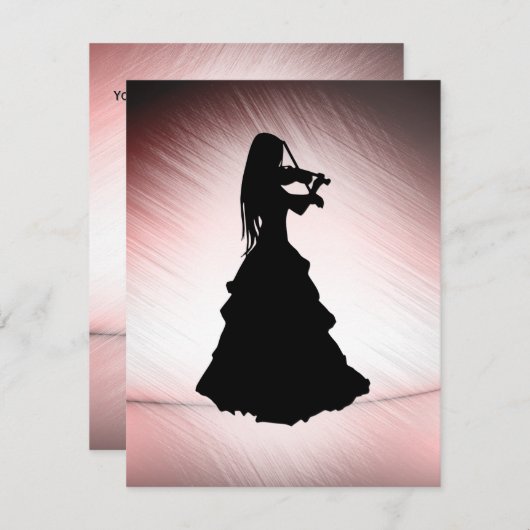 Gypsy Girl speelt Violin Unieke uitnodiging af (Voorkant / Achterkant)