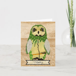 Gypsy Jade Owl Carte pour notes personnalisé