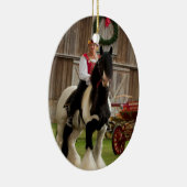 Gypsy King Gypsy Vanner-kerstversiering Keramisch Ornament (Rechts)