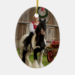 Gypsy King Gypsy Vanner-kerstversiering Keramisch Ornament