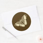 Gypsy mot, chocoladebruin en beige ronde sticker (Envelop)