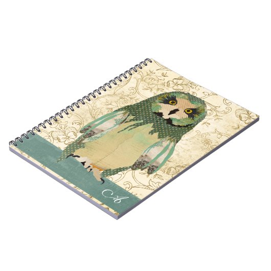 Gypsy Polkadot Owl Monogram notebook Notitieboek (Linkerzijde)