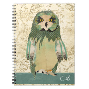 Gypsy Polkadot Owl Monogram notebook Notitieboek