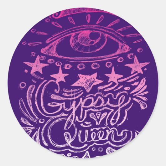 Gypsy Queen Ronde Sticker (Voorkant)
