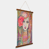 Gypsy Roos Bohemian Artwork van Molly Harrison Hangend Wandkleed (Gebogen)
