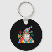 Gypsy Santa Claus Hipe Tie Dye Groovy Christmas Sleutelhanger (Voorkant)