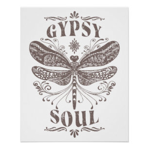 Gypsy Soul - Bohemian Dragonfly Perfect Poster