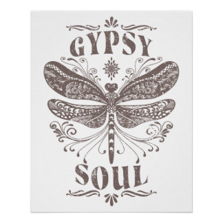 Gypsy Soul - Bohemian Dragonfly Perfect Poster