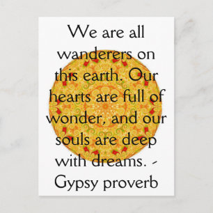 Gypsy spreekwoord wanderlust reizen citaat briefkaart