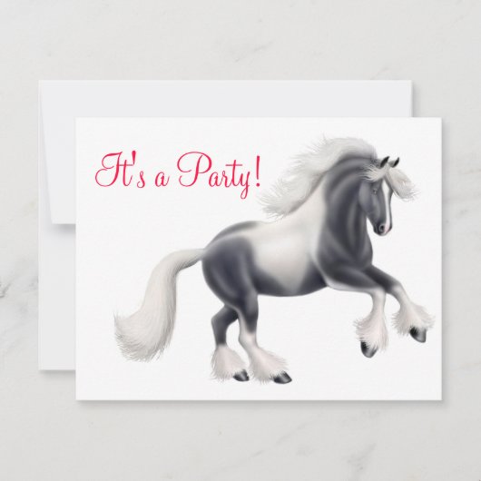 Gypsy Vanner Cob Paardenuitnodiging Kaart (Voorkant)