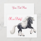 Gypsy Vanner Cob Paardenuitnodiging Kaart (Voorkant / Achterkant)