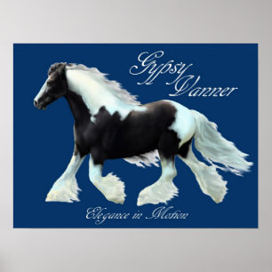 Gypsy Vanner horse, Elegance in motion Poster